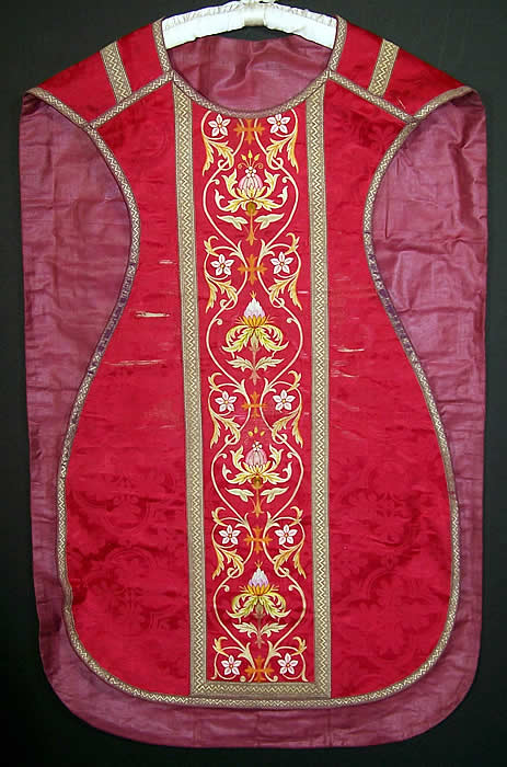 Antique Chasuble Vestment Robe  Front view.