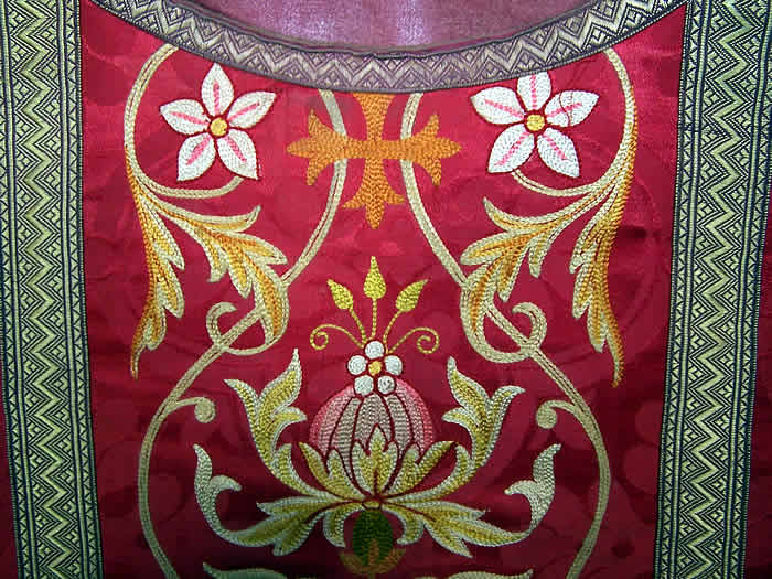 Antique Chasuble Vestment Robe side view.