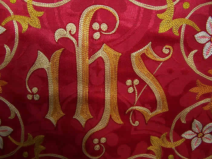Antique Chasuble Vestment Robe Close up.