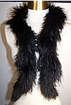 Victorian Black Ostrich Feather Neck Boa Collar 