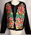 Black Velvet Floral Embroidered Coat Jacket