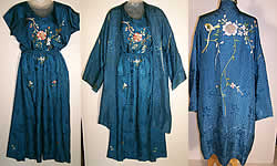 Silk Embroidered Japanese Pajamas Robe Set