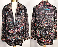 Figural Silk Embroidered Piano Shawl Jacket Coat 