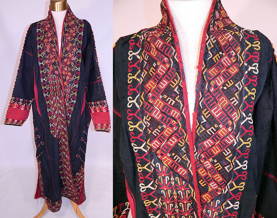 vintage or antique hand embroidered Turkmenistan traditional robe