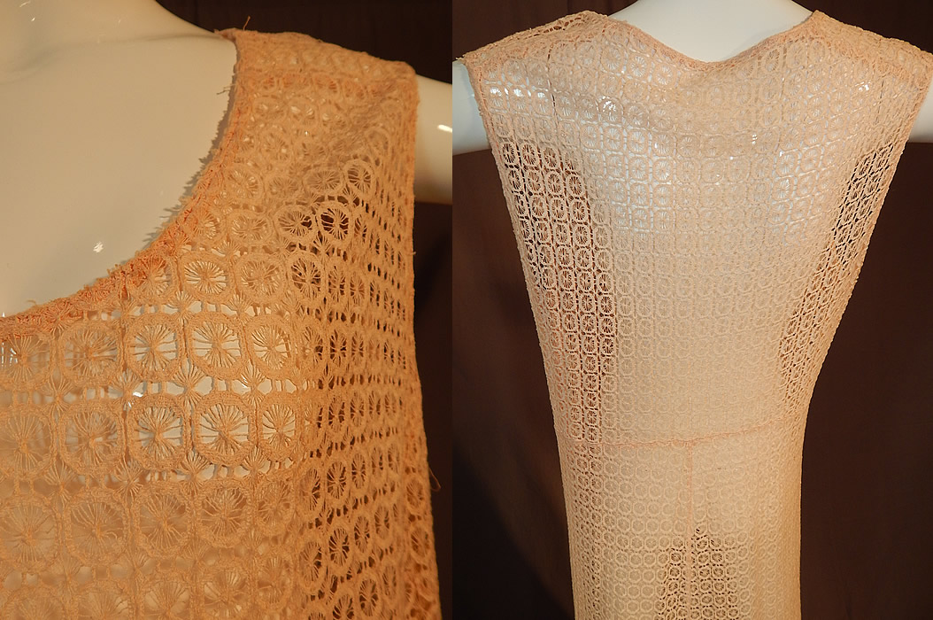 Vintage Sheer Pink Polka Dot Spider Web Teneriffe Lace Maxi Dress Bias Cut Gown
The dress is a large size measuring 60 inches long, with 44 inch hips, a 38 inch waist and 44 inch bust. It is in excellent condition. This is truly a wonderful piece of wearable textile lace art!