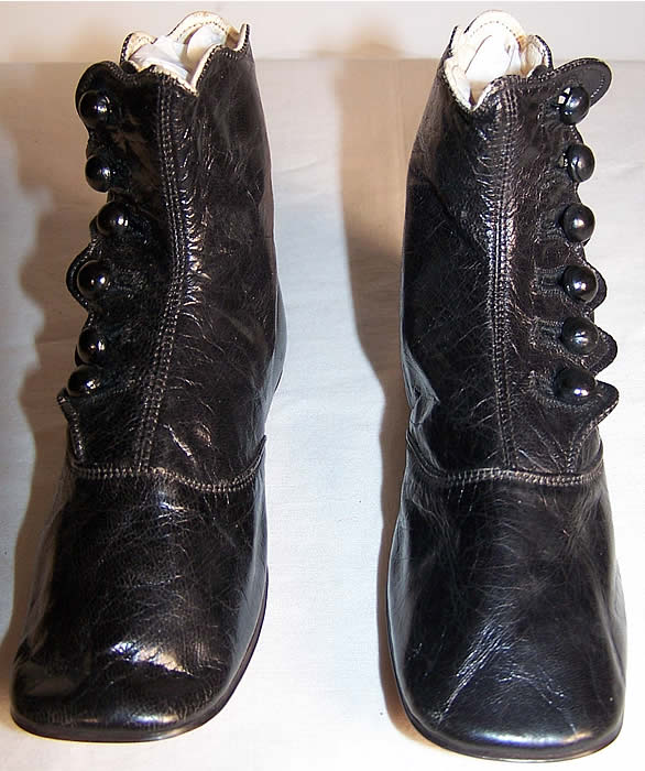 Unworn Victorian Black High Button Baby Boots