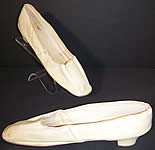 1850 Victorian Wedding White Kid Heel Straight Sole Shoes