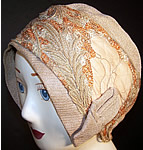 Embroidered Natural Straw Flapper Cloche Hat