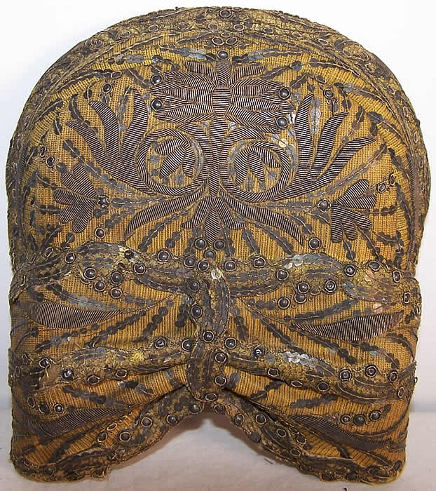 19th Century Silver Embroidered Riegelhaube Bonnet Cap