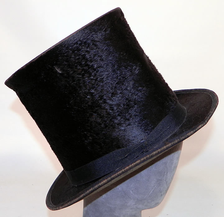 Victorian Corey & Stewart NJ Civil War Tall Lincoln Black Beaver Stovepipe Top Hat . This antique Victorian Civil War era Corey & Stewart NJ, Lincoln style tall black beaver stovepipe top hat dates from the 1860s. 