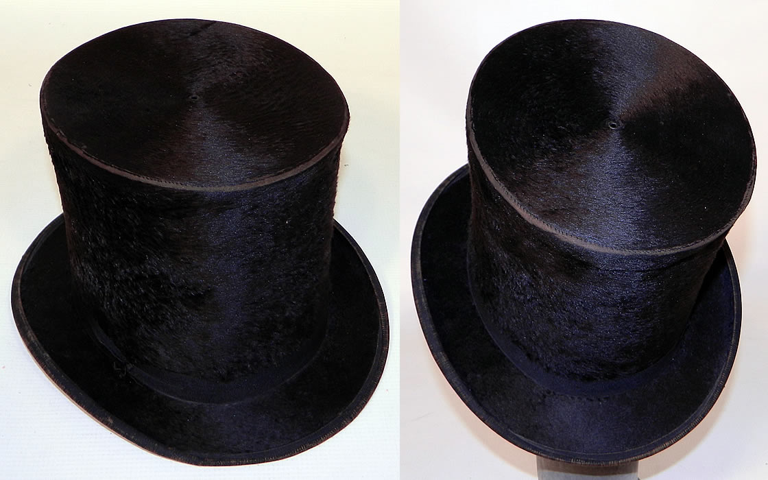 Victorian Corey & Stewart NJ Civil War Tall Lincoln Black Beaver Stovepipe Top Hat . This dashing dapper gentlemen's opera "topper" top hat has a tall stovepipe style which was made popular by Abraham Lincoln during his presidency.