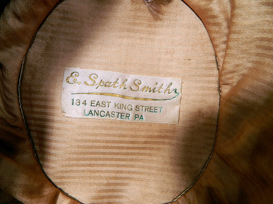Vintage Colorful Straw Raffia Ribbon Work Embroidered Flapper Cloche Hat. It is fully lined and has an "E. Spath Smith 134 East King Street Lancaster, PA" label inside.