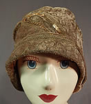 Vintage Art Deco Gold Lamé Lame Embroidery Sequin Beaded Flapper Cloche Hat
