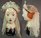 Vintage 1930s Rhinestone Beaded Tiara Crown Bridal Wedding Headpiece Juliet Cap

