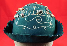 Vintage Victorian Quaker Vintage Cracker Jack Prize Toy Charms Green Felt Beanie Whoopee Cap Jughead Hat 
