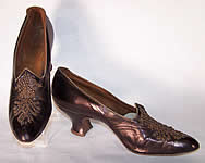 Titanic Edwardian Iridescent Bronze Beaded Shoes