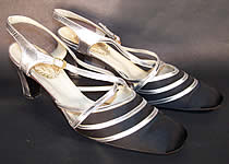 Miles Fifth Avenue Black & Silver Art Deco Shoes 8.5