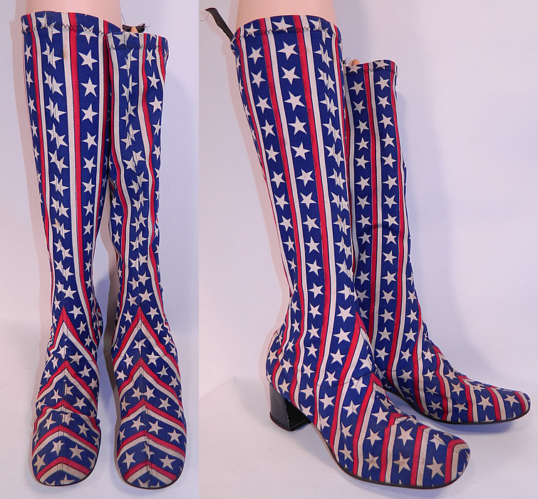 red white blue boots