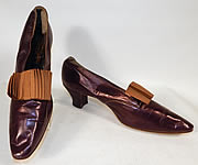 Edwardian Vintage Peter Robinson London Label Iridescent Aubergine Leather Shoes
