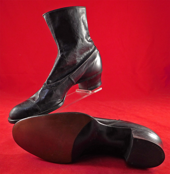 Victorian Unworn Womens Black Leather High Top Button Boots
These antique boots are difficult to size for today's foot and are approximately a US size 6 narrow width.