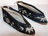Antique Chinese Bound Foot Lotus Slippers Shoes Pair