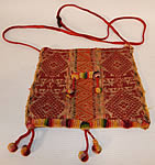 Antique Andean Bolivian Chuspa Coca Wool Weave Hand Loom Woven Horses Boho Bag
