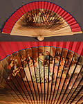 Vintage Spanish Flamenco Dancer Wood Transfer Print Pleated Fabric Folding Fan
