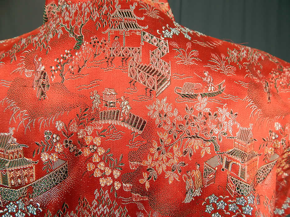 Vintage Original Ina Mae of Hollywood Chinese Red Silk Brocade Blouse Top
The top measures 20 inches long, with a 36 inch bust and 28 inch waist. It is in excellent condition. This is truly a wonderful piece of wearable Asian inspired textile art!