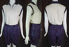 Vintage Jantzen Womens Sportswear Red White Blue Golf Outfit Shirt Shorts
