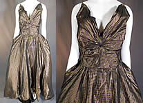 Vintage Diminutives Designed By Martini Taffeta Striped Strapless Gown Formal Dress
