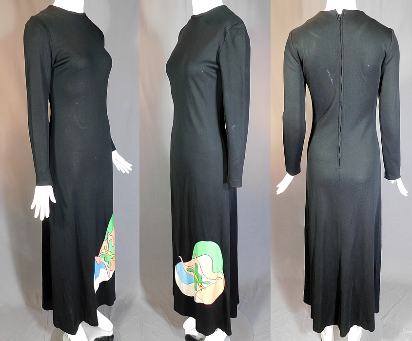 Vintage Mr. Boots Limited Editions Black Knit Neon Butterfly Mod Maxi Dress
This marvelous mod maxi dress is a long floor length, with a fitted sheath style, long sleeves, back zipper closure and is sheer, unlined. 