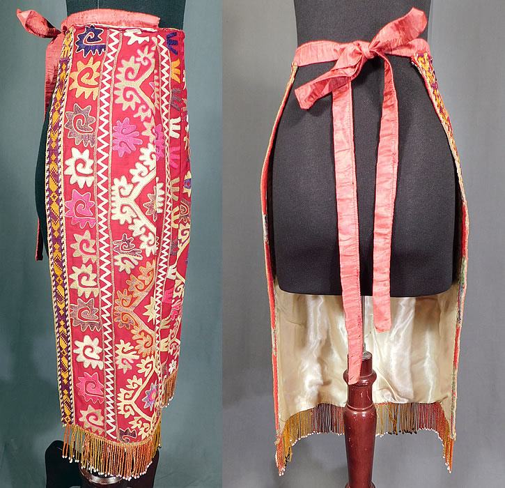 Vintage Antique Uzbekistan Suzani Embroidered Tribal Textile Half Apron Skirt
It is in good condition. This is truly a wonderful piece of antique Uzbekistan wearable tribal art! 