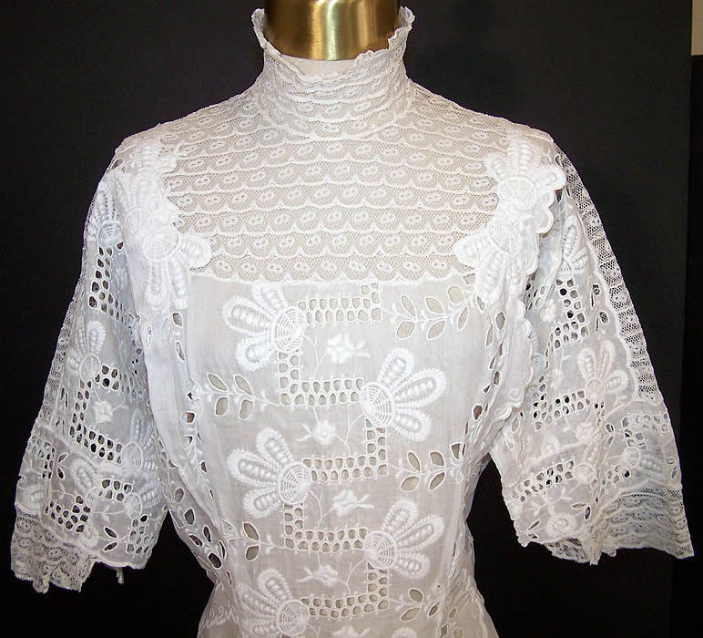 white eyelet wedding dress