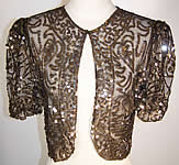 Art Deco Gold Sequin Beaded Bolero Cropped Jacket