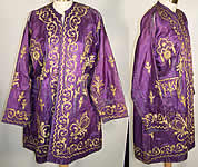Ottoman Turkish Gold Embroidered Purple Silk Jacket