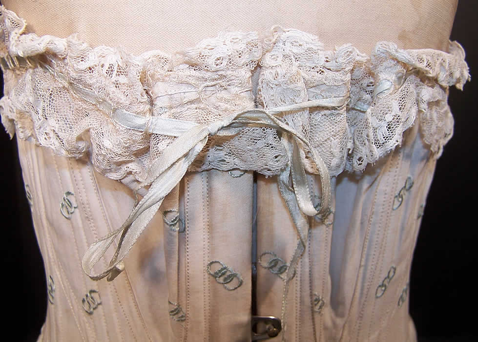  Edwardian Salesman Sample Lily of France Corset close-up view.