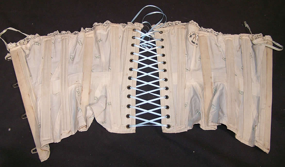 Edwardian Salesman Sample Lily of France Corset Inside Close up.