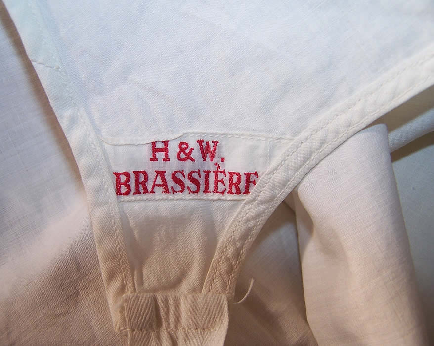 Edwardian White Lace Camisole H&W Brassiere Bra  Close up.
