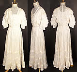 Edwardian White Lace Silk Ribbon Ruffle Wedding Dress