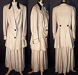 Edwardian Raw Silk Walking Suit Jacket Skirt
