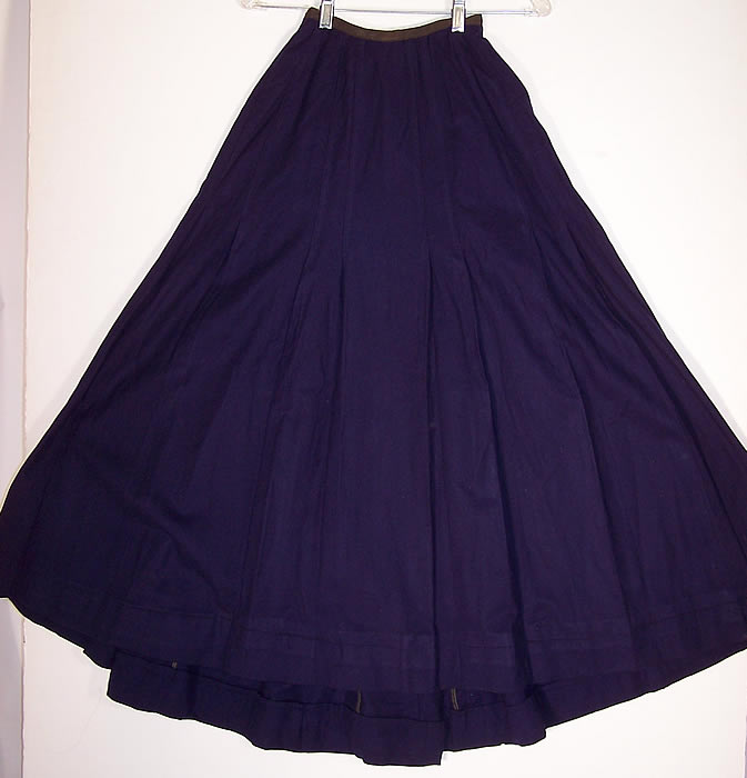 Victorian Violet Purple Wool Black Soutache Walking Suit  Skirt