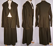 Dark Olive Soutache Wool Walking Suit