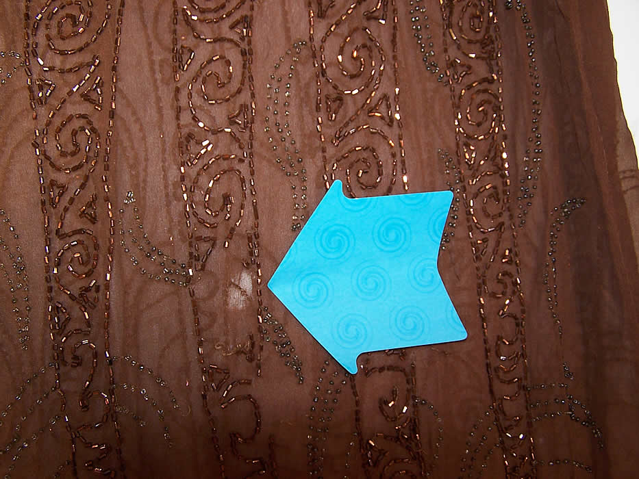 Art Deco Brown Silk Chiffon Pink Shell Beaded Drop Waist Flapper Dress a few tiny pin holes on the the top and a small hole on the bottom front skirt