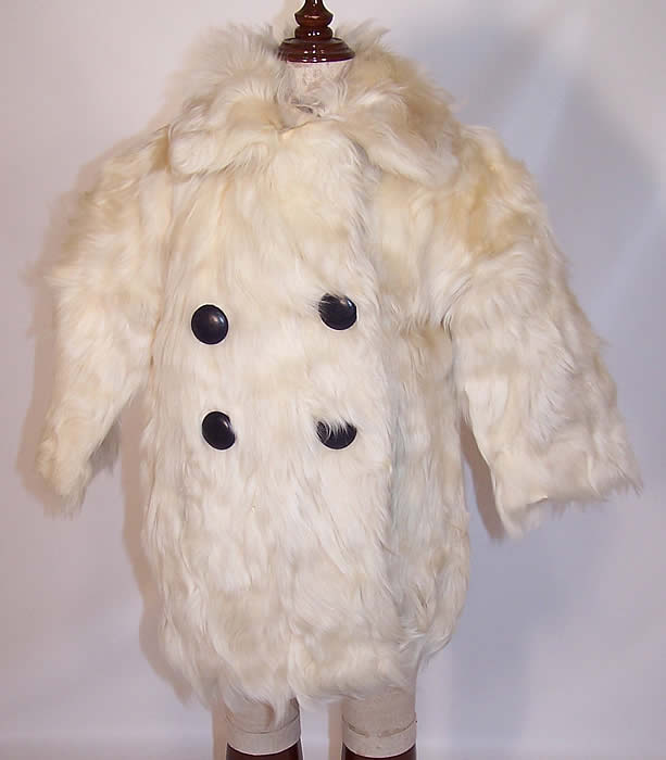Vintage Revillon Boutique Paris Child's Mohair Fur Winter Coat Double Breasted Jacket
