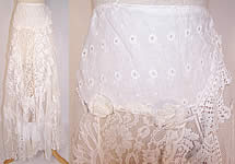 Vintage Inspired 1970s Antique White Lace Bohemian Bridal Wedding Skirt