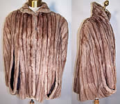 Vintage 1940s City Paris San Francisco Muskrat Fur Cape Cloak Coat