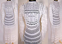 1900 Victorian White Cotton Batiste Valenciennes Lace Graduation Wedding Dress