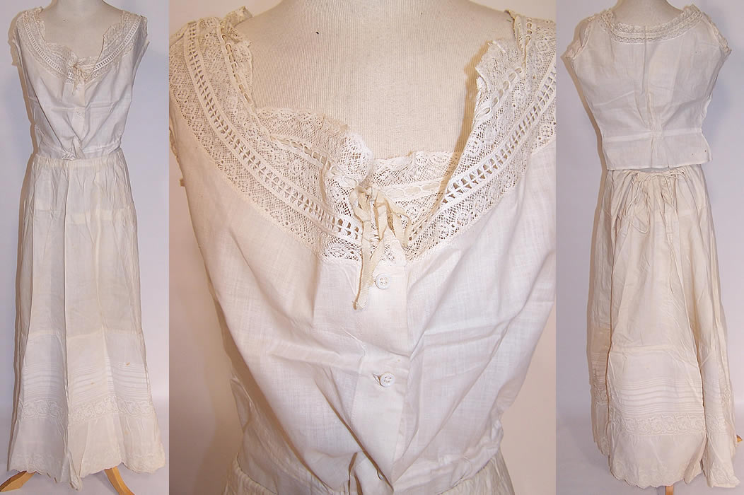 Victorian Silk Wedding Dress Blouse Skirt Petticoat Camisole Lot