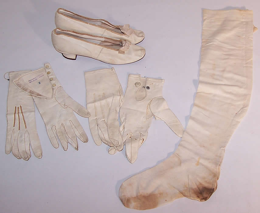 Victorian Silk Wedding Dress Blouse Skirt Petticoat Camisole Lot