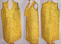 Vintage 1960s Rare Retro Yellow Pages Print Paper Pop Art Mod Shift Mini Dress
